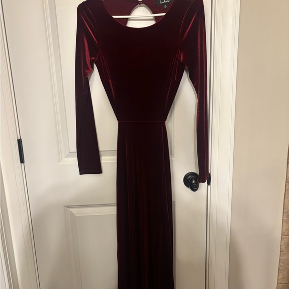 Lulu's Burgundy Backless Velvet Dress - Picture 6 of 6
